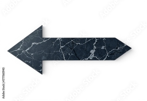 Blue 3D arrow icon on white background symbolizing direction and success