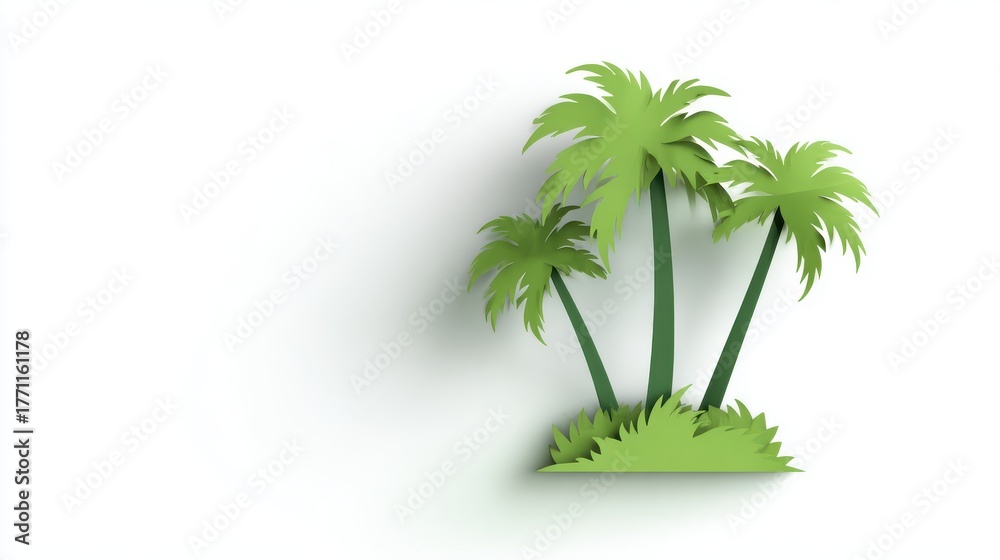Obraz premium Paper cut tropical palm trees