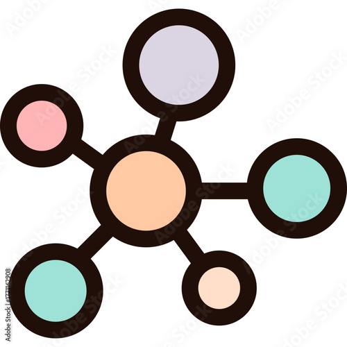 Flat Cute Science Laboratory Project Illustration with Molecules, Chemical Formula, DNA Helix, Atomic Structure, Lab Flasks, Experiment Tools, Research Equipment, Chemistry Education Concept for Kids