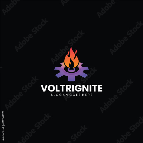 Gradient Modern Bonfire Logo Design
