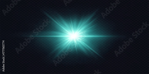 Abstract blue background with star light flares and energy rays for a space design