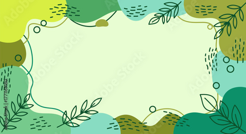 A peaceful landscape illustration featuring mountains green fields and fluffy clouds