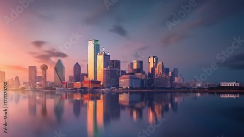 Dallas Downtown skyline futuristic skyscrapers Videos