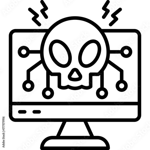 Malware Virus Line Icon