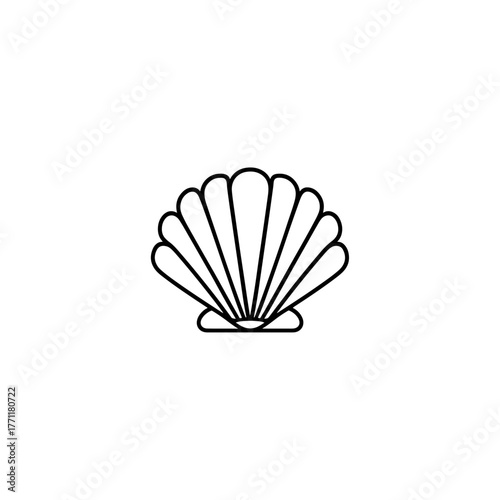 Shell silhouette vector, seashell illustration, shell silhouette vector, ocean shell icon illustration of a seashell on a black background  