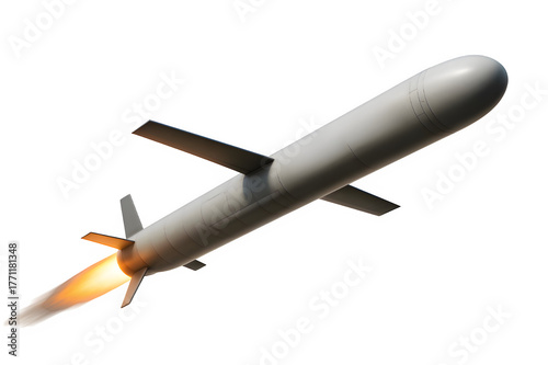 Wallpaper Mural Tomahawk Missile Mid-Flight 3D Render — Flame Exhaust & Vapor Trail Isolated on Transparent Background Torontodigital.ca
