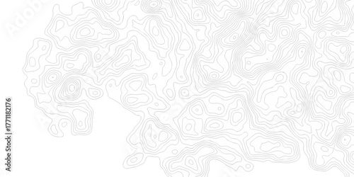 white topography map geography relief diagram texture design. Topography white background and black line world map texture design. Lines Topographic contour lines grid map seamless pattern.	