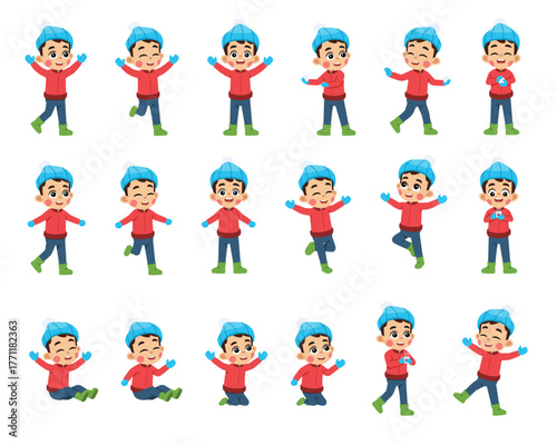 Happy Kid in Winter Season