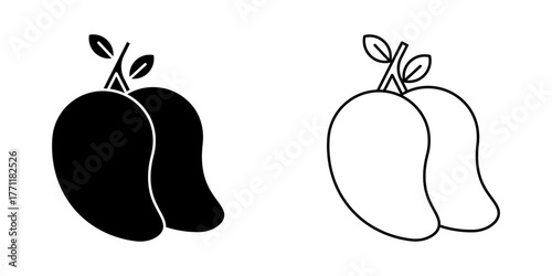 Mango set icon, vectors illustration on white background