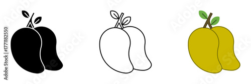 Mango set icon, vectors illustration on white background