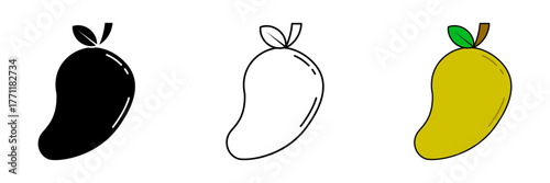 Mango set icon on white background