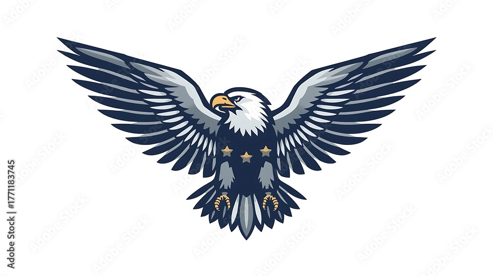 Naklejka premium Blue Owl Head Logo Design Digital Vector Art Wisdom Intellect Symbol