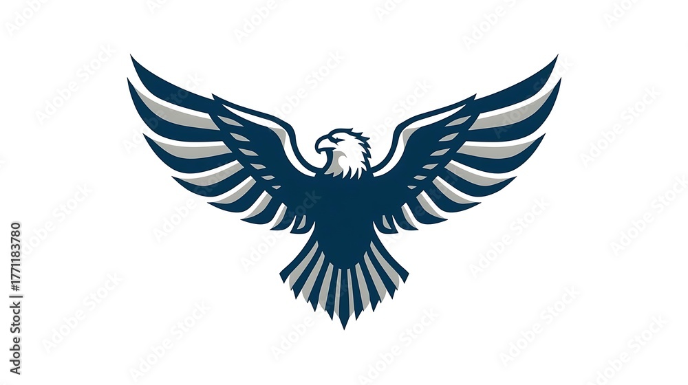 Fototapeta premium Dark Blue Abstract Owl Head Logo Digital Vector Art Modern Design