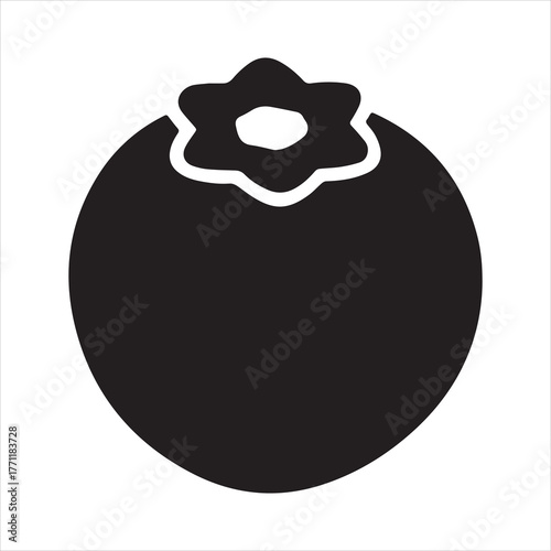 Silhouette blueberry minimalist fruit simple berry icon vector illustration