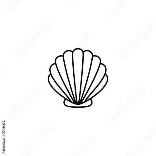 Shell silhouette vector, seashell illustration, shell silhouette vector, ocean shell icon illustration of a seashell on a black background  