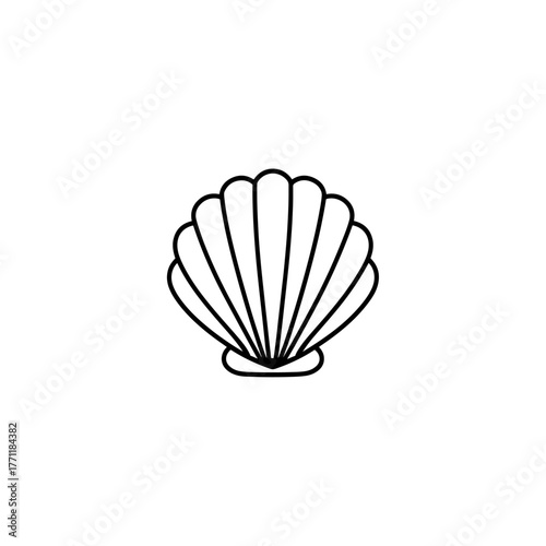 Shell silhouette vector, seashell illustration, shell silhouette vector, ocean shell icon illustration of a seashell on a black background  