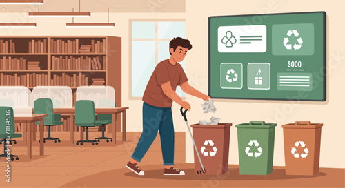Campus custodian promotes ecological responsibility with careful waste management