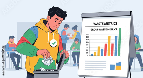 Visualizing waste management and academic metrics within a classroom environment