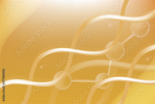 Hyaluronic acid and Niacinamide ad, gold collagen serum drop with cosmetic advertising background ready to use, illustration vector.	