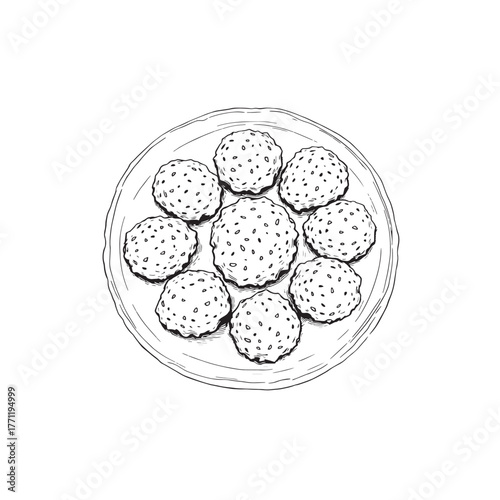 chicken poppers line art crispy golden bites