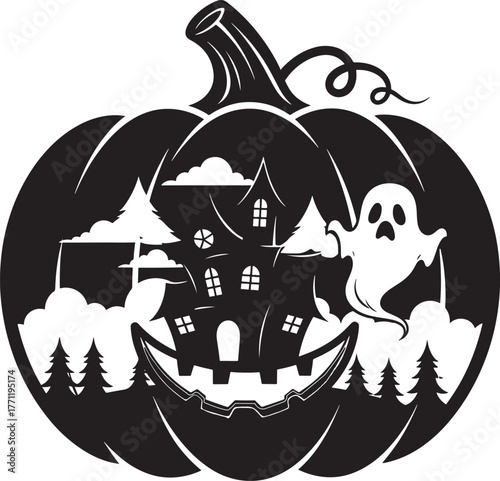 Halloween Pumpkin Head and Ghost Vector Collection