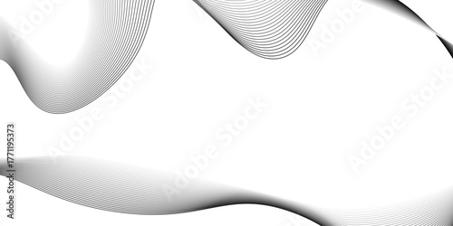 Abstract black wave banner template.Wave with lines created using blend tool, blend line background. abstract black wave on white background,black wave for design brochure, website, flyer.