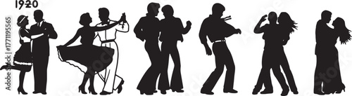 Evolution of Dance Couple Silhouettes