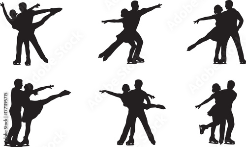Graceful Ice Dancing Couple Silhouettes