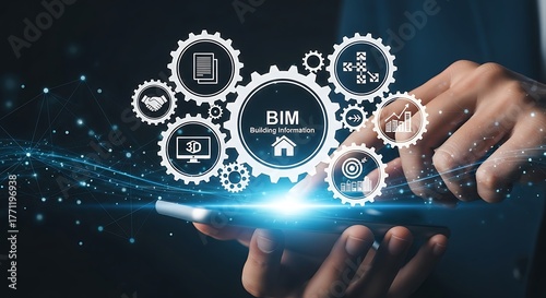 businessman hand holding social network icon