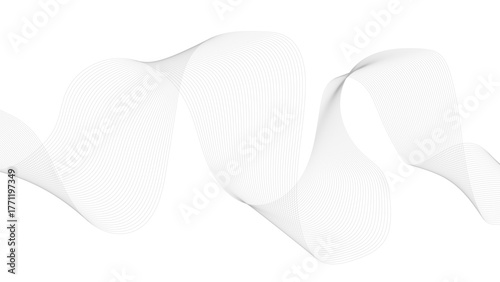 Abstract Vector Composition of Wave Lines on Transparent Background, Abstract black wavy lines background with copy space.