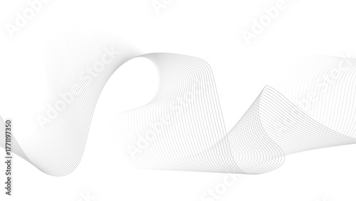 Abstract Vector Composition of Wave Lines on Transparent Background, Abstract black wavy lines background with copy space.