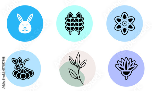 Hyacinth Bunny with Circle Flower – Cute Spring Floral Illustration Design