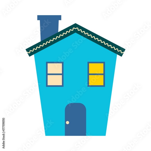 Flat Cartoon House Illustration