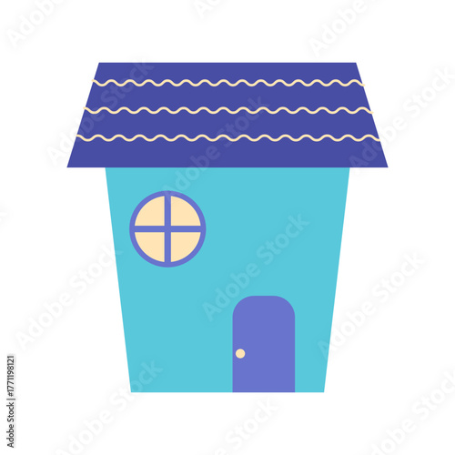 Flat Cartoon House Illustration