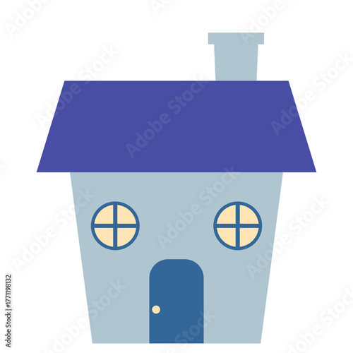 Flat Cartoon House Illustration