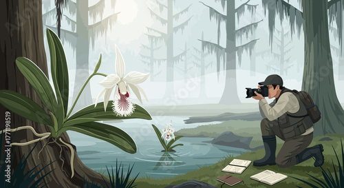 Capturing Nature's Elegance: Ghost Orchid Photography in a Serene Louisiana Swamp