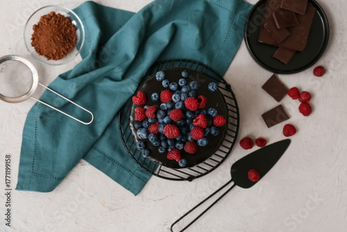 Decadent chocolate cake wit...