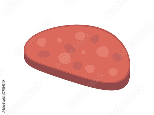 Sliced Sausage Piece Meat illustration
