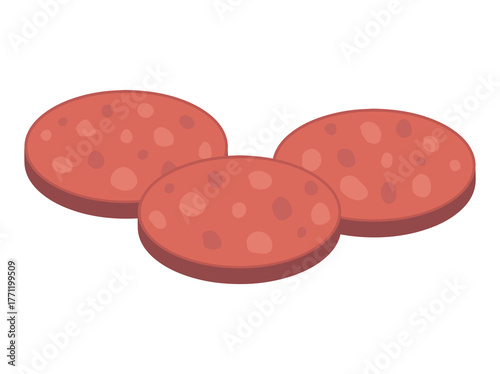 Sliced Sausage Piece Meat illustration
