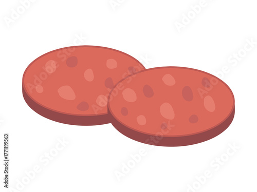 Sliced Sausage Piece Meat illustration
