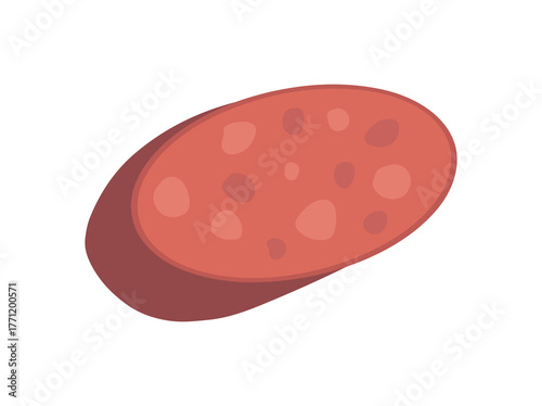 Sausage Slice Piece Meat Illustration
