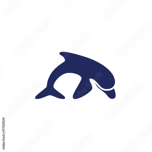 Creative logo vector illustration of abstract dolphin. minimalist, clean, modern, elegant and cute