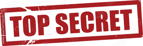 Top Secret" Red Rubber Stamp Impression on White Background - Classified Information Seal