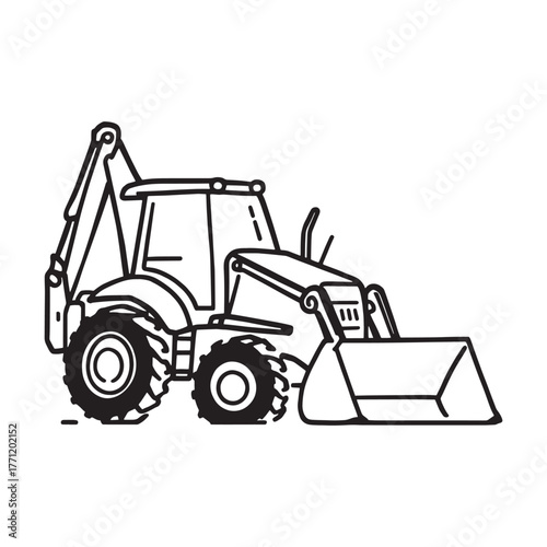 Backhoe Excavating Land For New Foundations