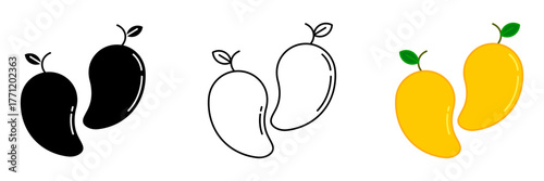 Mango colors icon on white background