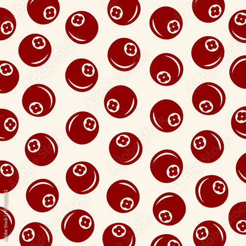 Cranberry pattern background set. Collection icon cranberry. Vector