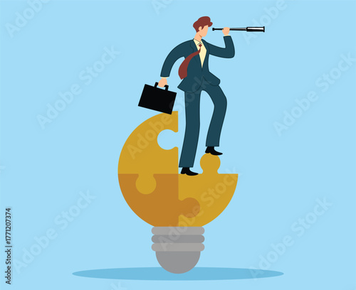 business idea concept. business strategy concept. problem solving concept. leadership way solving business difficulties finding missing element system