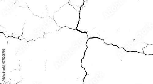 White wall Cracked concrete. Old cement broken texture with cracks Background 