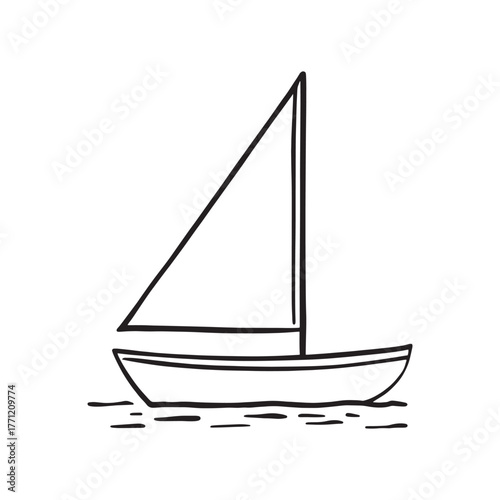 Dinghy carries dreams beyond distant horizon