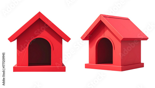 Red dog house isolated on transparent background